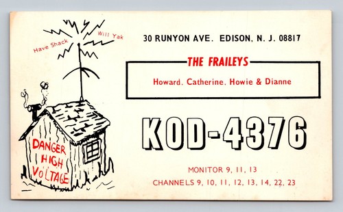 Qsl qso kod 4376 edison - cb, nj